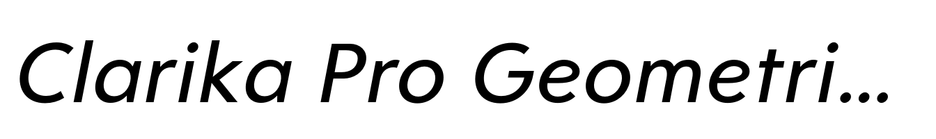 Clarika Pro Geometric Medium Italic